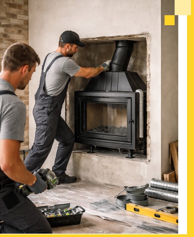 Установка каминных топок в Тихвине: монтаж, подключение