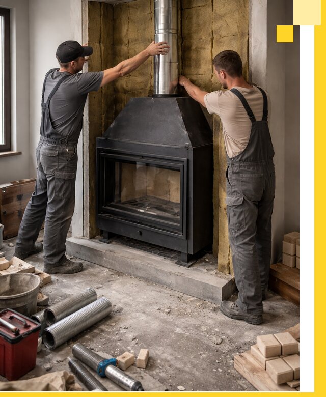Изготовление и монтаж закрытых каминов в Тихвине под ключ