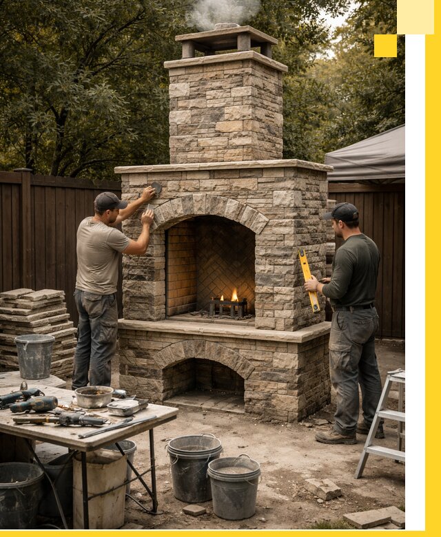 Проектирование и установка уличных каминов в Тихвине