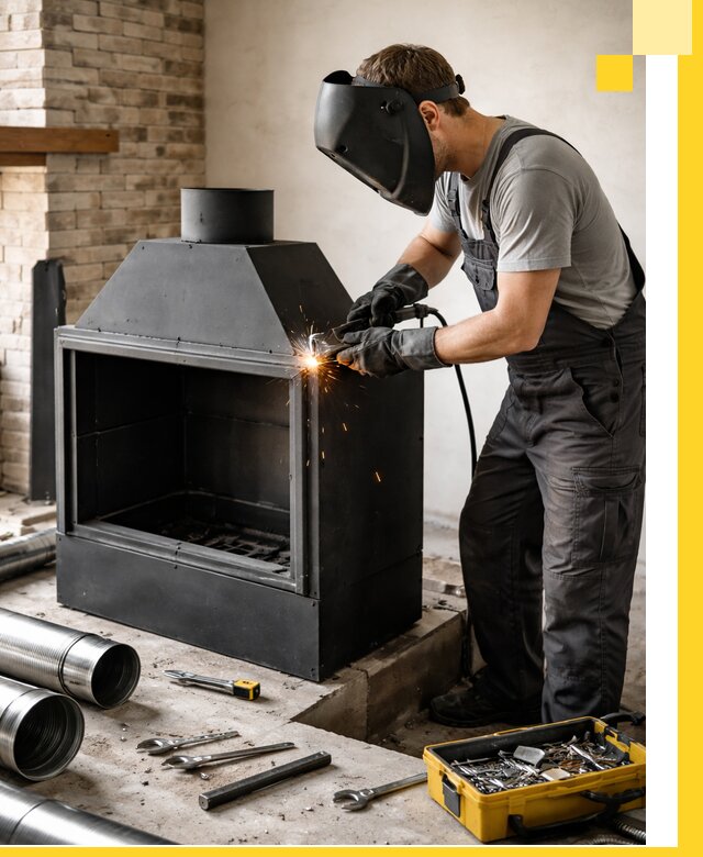 Продажа и установка металлических каминов в Тихвине под ключ