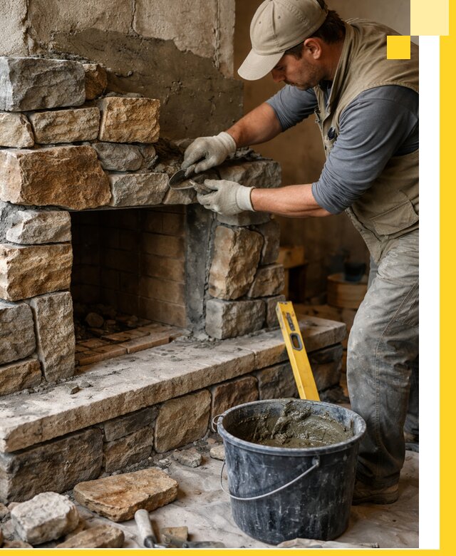 Изготовление и установка каменных каминов под ключ в Тихвине