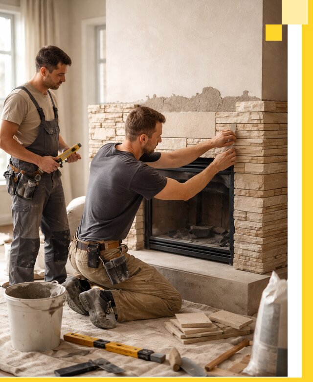 Установка и монтаж каминов для загородного дома в Тихвине