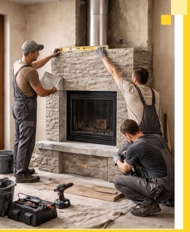 Профессиональный монтаж каминов под ключ в Тихвине для дома