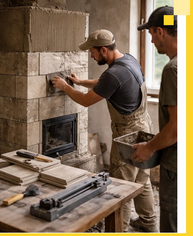 Профессиональная облицовка печей в Тихвине: керамика и камень