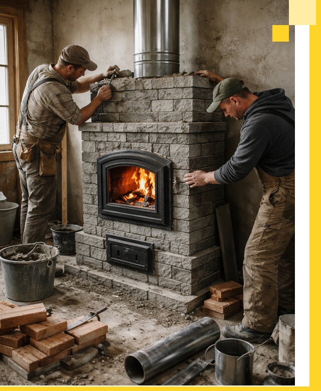 Производство, поставка и монтаж дровяных печей в Тихвине