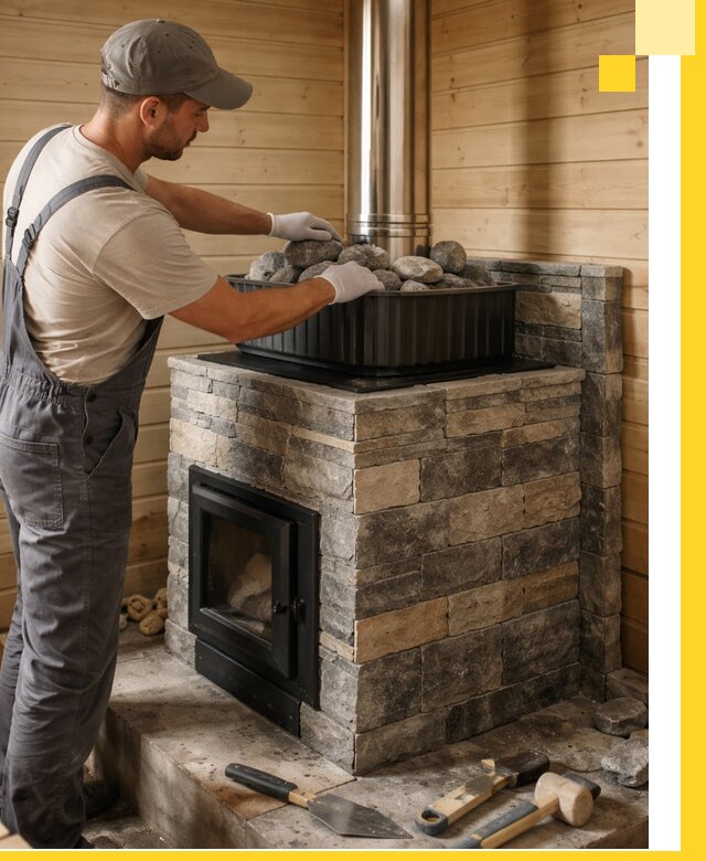 Печи для парной в Тихвине, производство, монтаж и обслуживание