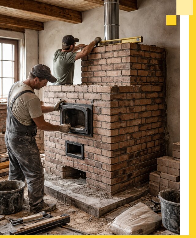 Печи для загородного дома под ключ в Тихвине — монтаж и сервис