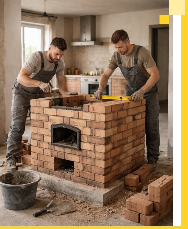 Установка и монтаж печей в частном доме в Тихвине под ключ