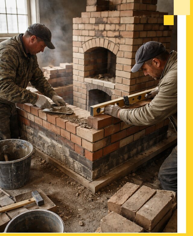 Изготовление и монтаж печей и каминов из кирпича в Тихвине