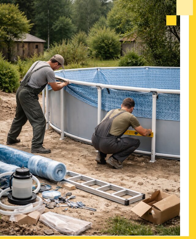 Установка и монтаж каркасных бассейнов в Тихвине под ключ