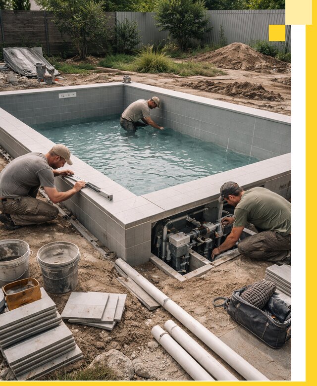 Строительство и монтаж бассейнов для дачи под ключ в Тихвине