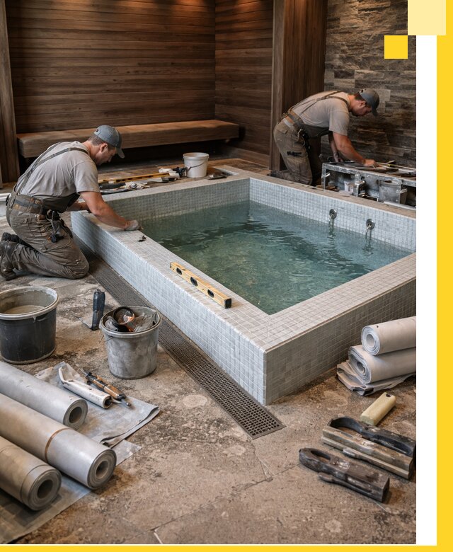 Установка и строительство бассейнов для сауны в Тихвине