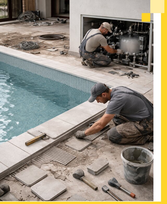 Строительство и монтаж бассейнов в коттедже в Тихвине