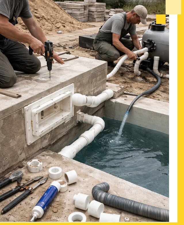 Строительство скиммерных бассейнов под ключ в Тихвине