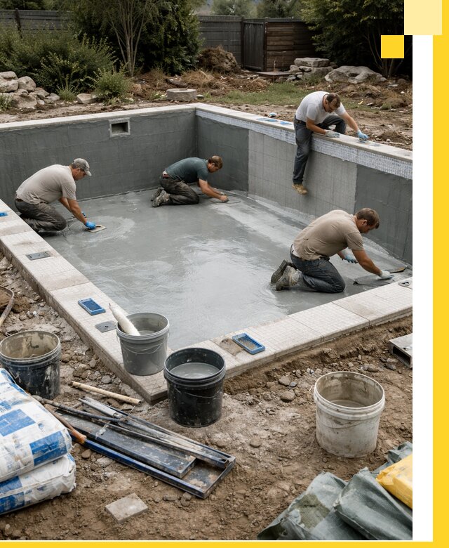 Изготовление и монтаж чаши бассейна под ключ в Тихвине