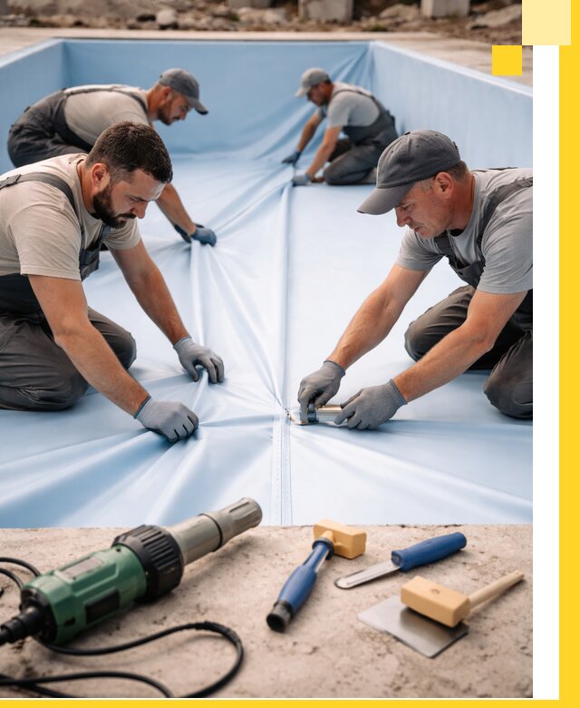 ПВХ пленка для бассейнов с монтажом и гарантией в Тихвине