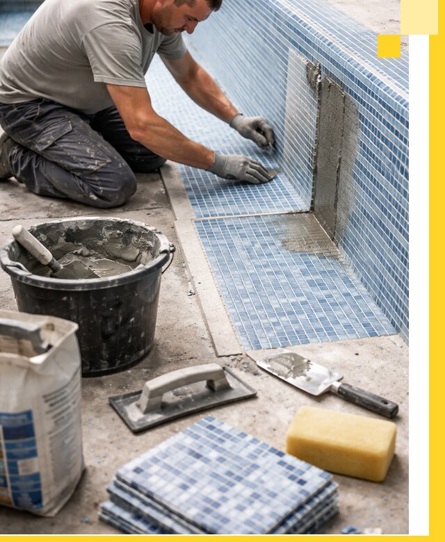 Укладка и ремонт мозаики для бассейнов под ключ в Тихвине