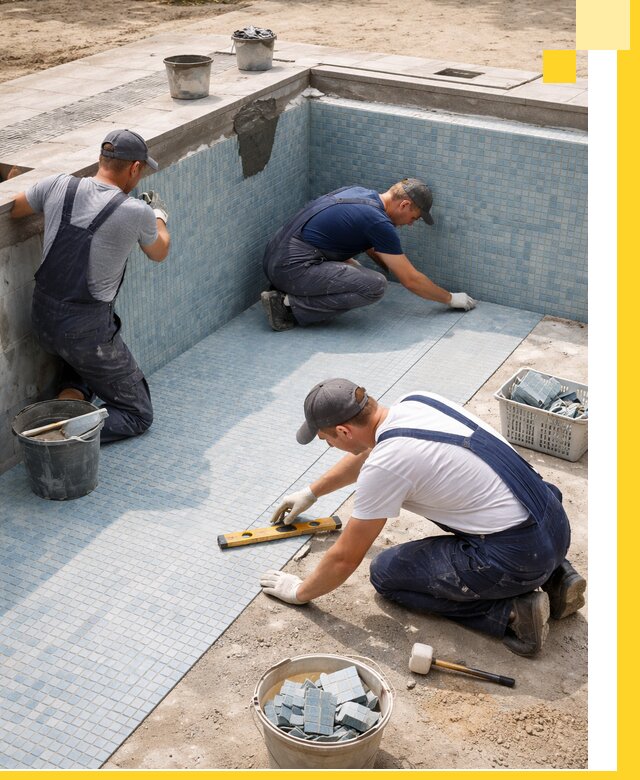 Укладка и установка плитки для бассейнов под ключ в Тихвине