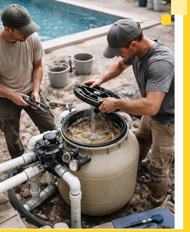 Установка и обслуживание песочных фильтров для бассейнов в Тихвине