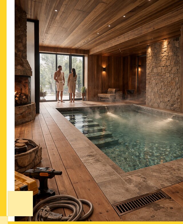 Проекты бань с бассейном под ключ в Тихвине от 81960 р., ЭриданТхв