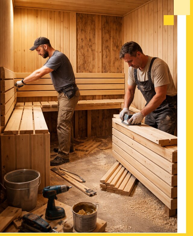 Профессиональный комплексный ремонт саун под ключ в Тихвине