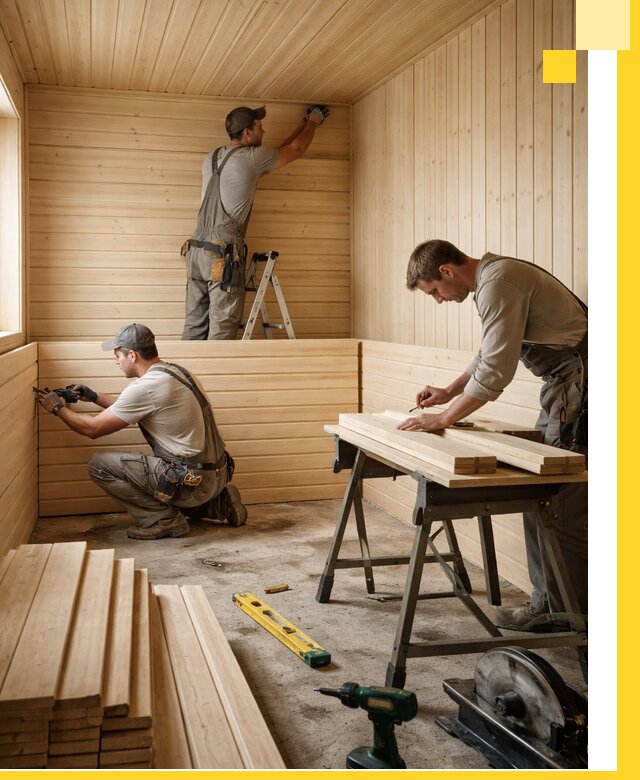 Обшивка саун в Тихвине из натуральной древесины под ключ