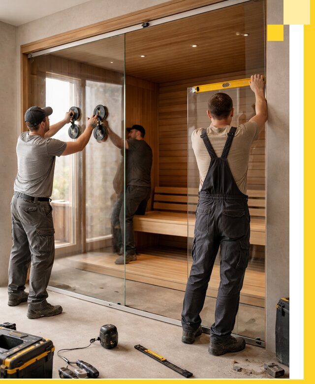 Производство и монтаж стеклянных саун под ключ в Тихвине