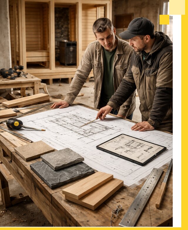 Проекты бань под ключ и планы строительства в Тихвине