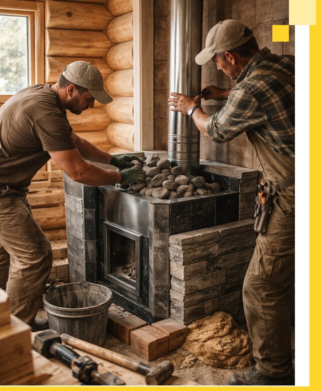 Строительство и отделка русских бань под ключ в Тихвине