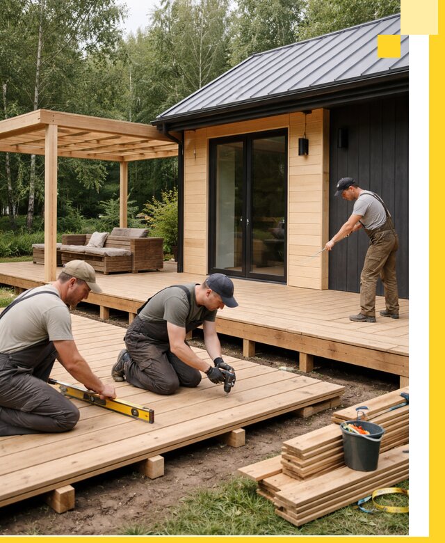 Строительство бань с террасой и бассейном под ключ в Тихвине