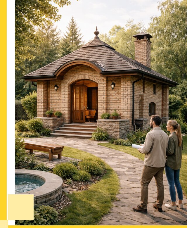 Проект кирпичной бани в Тихвине от 32784 р. | ЭриданТхв