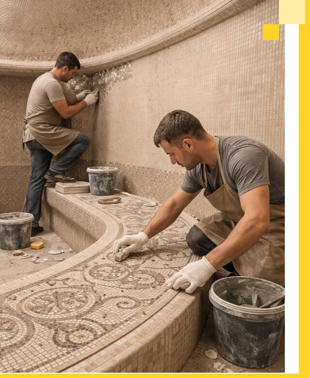 Плитка для хамама в Тихвине, укладка, подбор и поставка